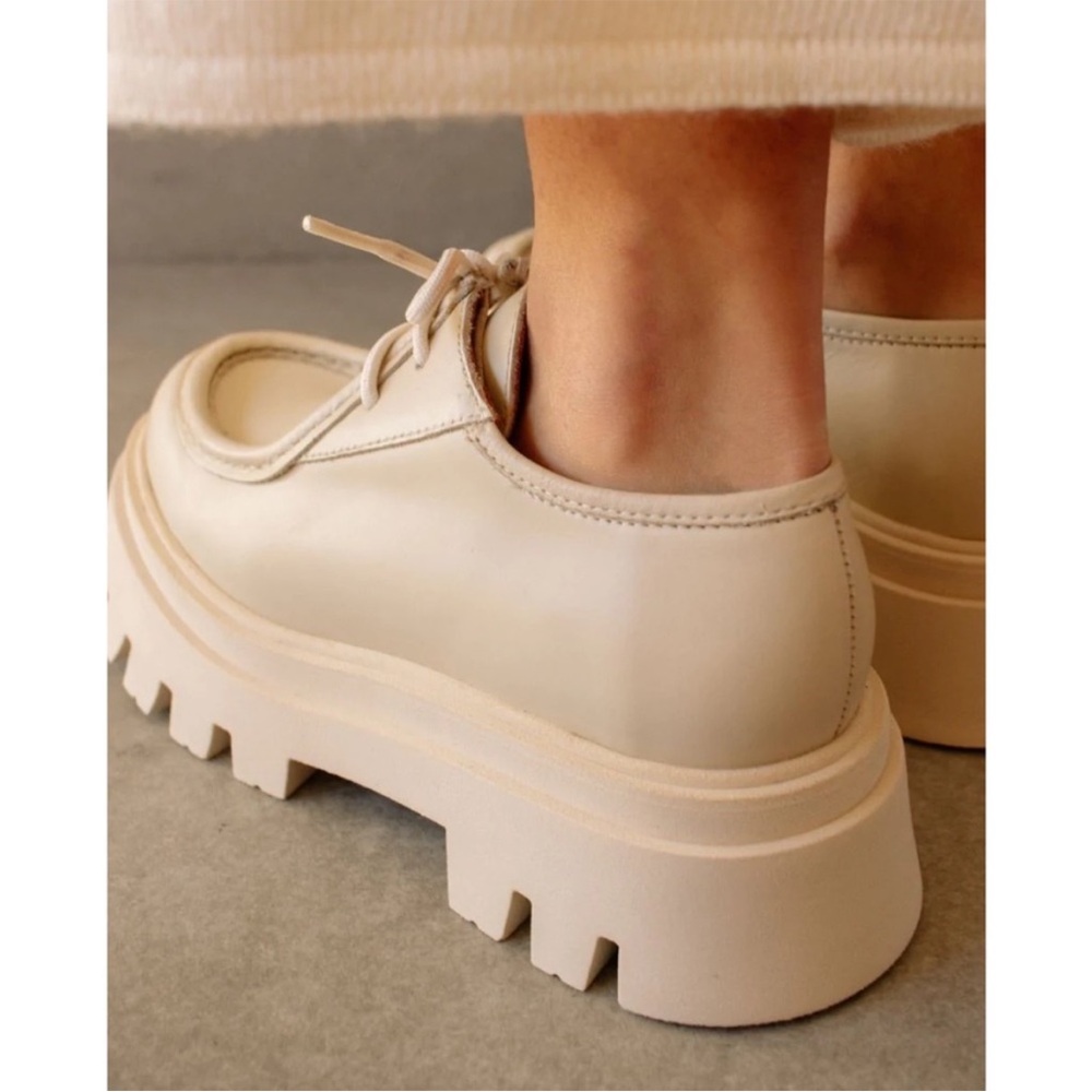 ALOHAS Leather Tycoon Loafers Platform Ivory Cream Size 41 Size 10 Size 10.5 - Picture 3 of 16
